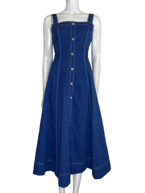 Vestido Feemarket Midi Acampanado Azul - Talla M