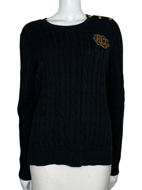 Suéter Ralph Lauren Knit Manga larga Negro - Talla L