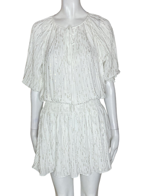 Vestido Ramy Brook Mini Abullonado Blanco - Talla S