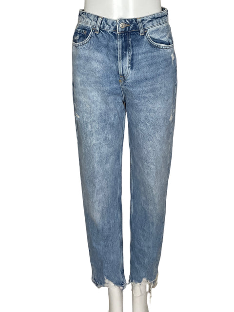 Pantalón Zara High-waist Denim Azul - Talla 4