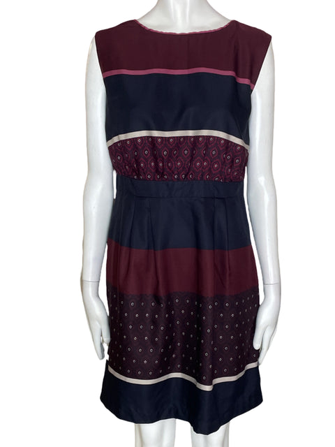 Vestido Ann Taylor Midi Estampado Azul - Talla 4