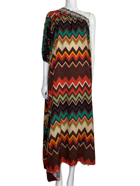 Vestido Albano’s One shoulder Maxi Marrón - Talla U