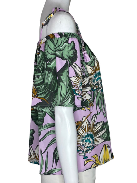 Blusa J Crew Estampado Out shoulders Morado - Talla 8