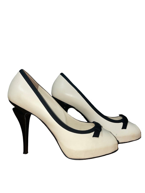 Calzado Chanel Peep Toe Tacón alto Negro - Talla 40