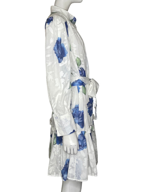 Vestido Via Vai Midi Floral Azul - Talla M