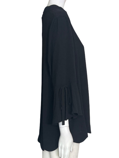 Blusa Monteau Liso Ruchas Negro - Talla XXL