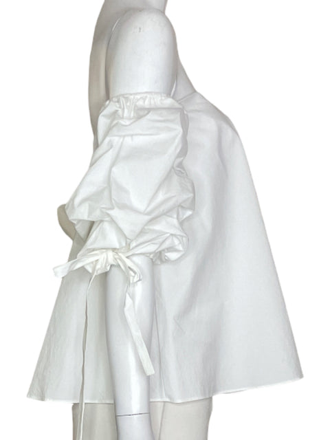 Blusa Guess Abullonado Liso Blanco - Talla S