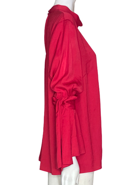 Blusa Rachel Roy Liso Lazos Rojo - Talla 14