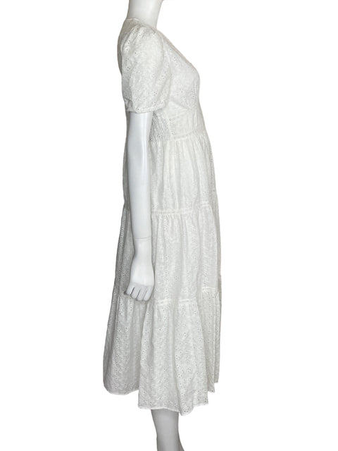 Vestido Zara Mini Eyelet Blanco - Talla S