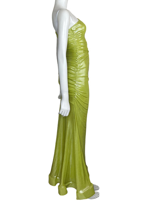Vestido B.darlin Drapeado Metalizado Verde - Talla 6