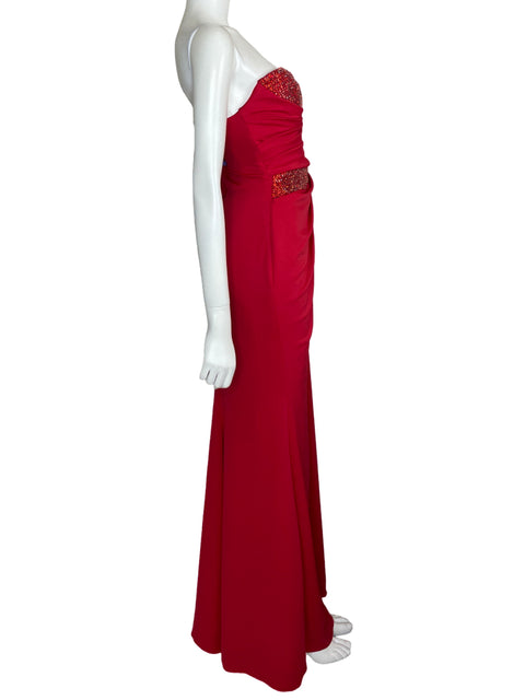 Vestido Jovani Fitted embellished Rojo - Talla 4