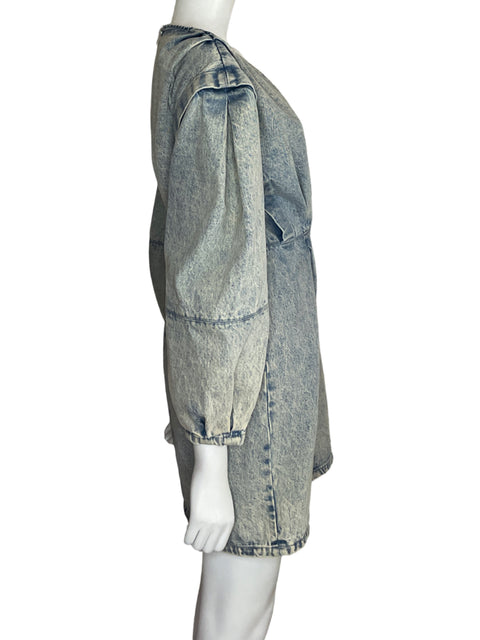 Vestido Idem Ditto Denim Pinzas Azul - Talla M