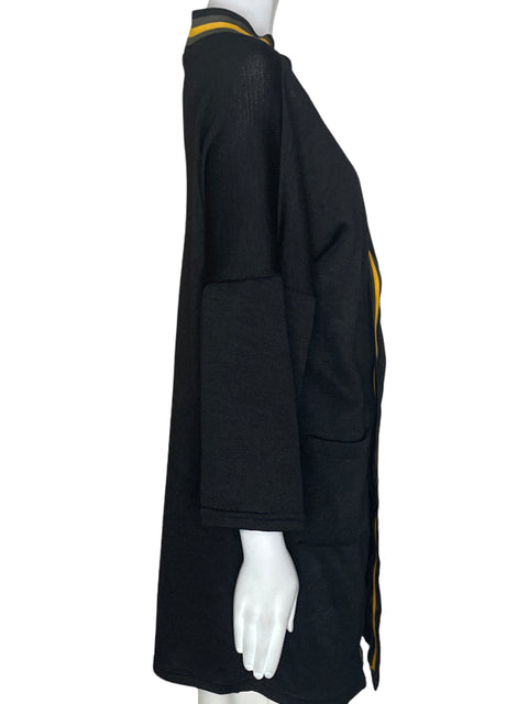 Cardigan Retro Republic Oversize Liso Negro - Talla XL