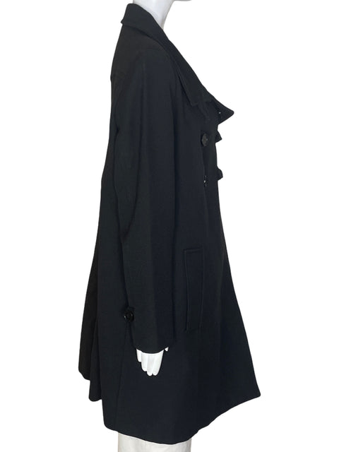 Chaqueta Zara Botones Cruzado Fajon Negro - Talla L