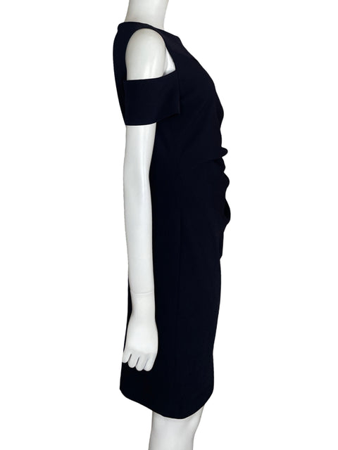 Vestido Tahari Pinzas Midi Azul - Talla 6