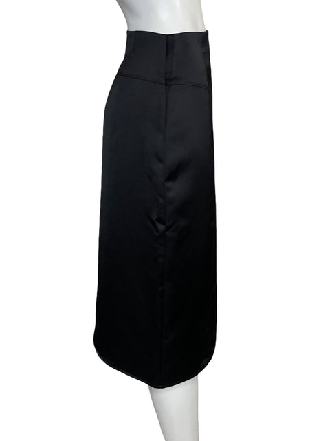 Falda Express Midi Satinada Negro - Talla 2