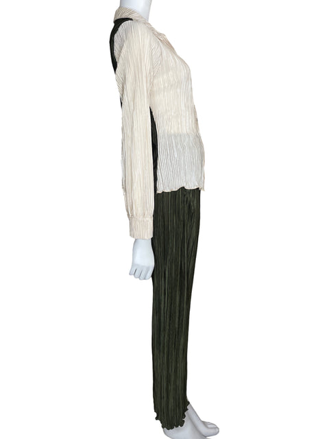 Conjunto Miss D Plisado Bicolor Verde - Talla S