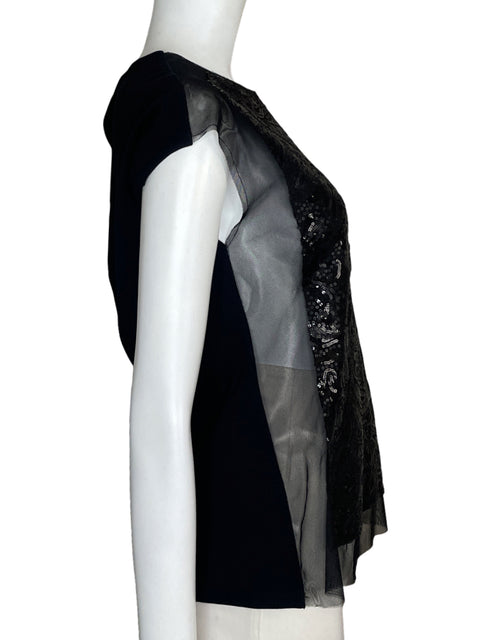 Blusa Bcbg Lentejuelas Sin mangas Negro - Talla S