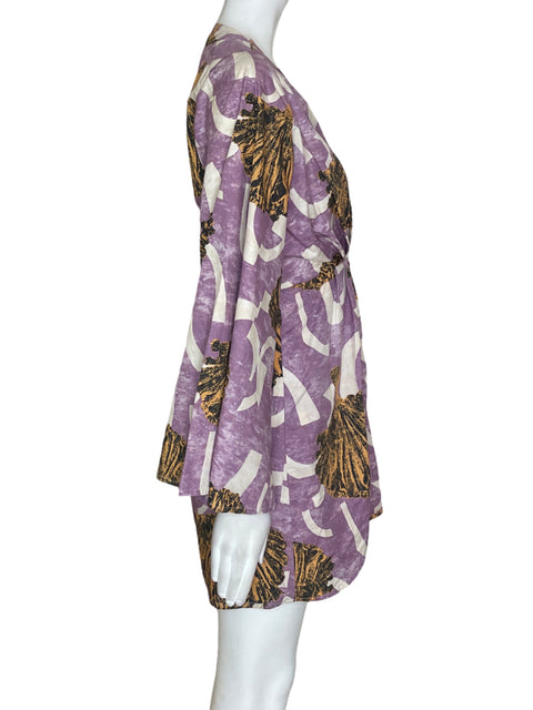 Vestido Tennis Mini Estampado Morado - Talla XS