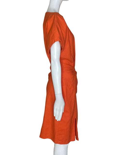 Vestido Massimo Dutti Mini Drapeado Naranja - Talla XS