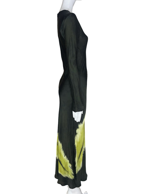 Vestido Massimo Dutti Maxi Long sleeve Verde - Talla 2