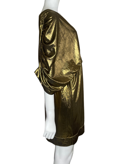 Vestido Duma & Co Gema Metalizado Dorado - Talla M