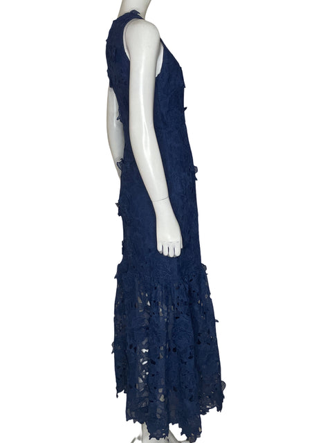 Vestido Via Vai Encaje Midi Azul - Talla S