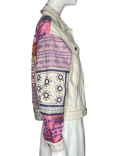Chaqueta Desigual Texturizado Ajustado Beige - Talla L