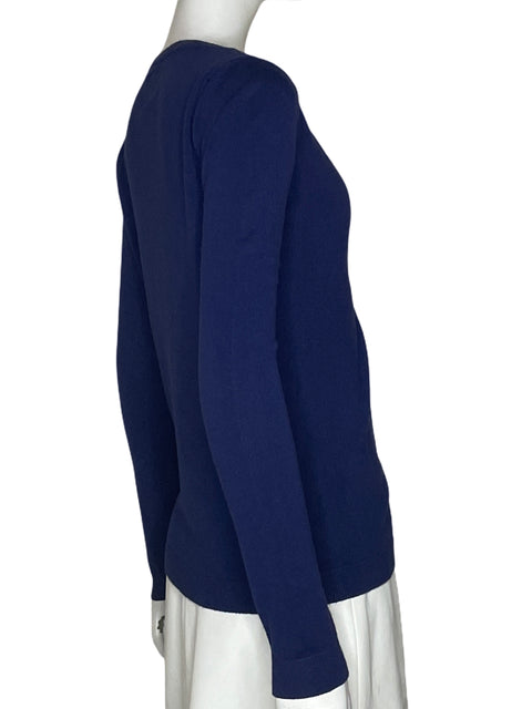 Cardigan Tesoro Tps Liso Acanalado Azul - Talla M