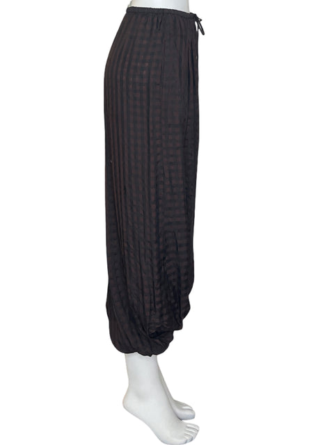 Pantalón Zara Cuadros Globo Marrón - Talla XS