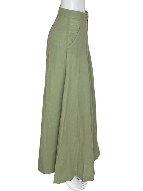 Pantalón Champleve Recto Palazo Verde - Talla S