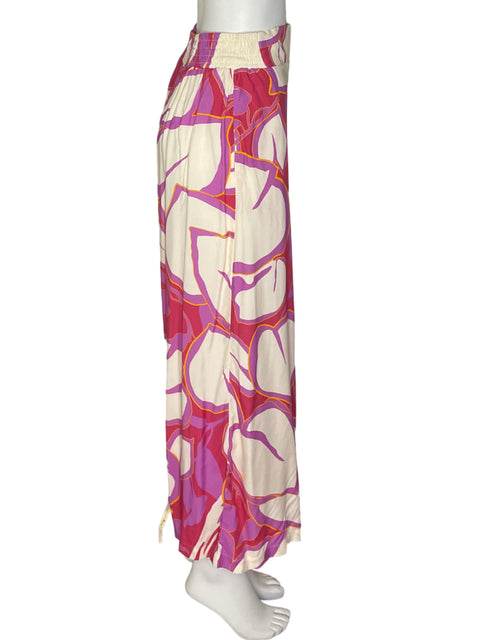 Pantalón Padova Estampado Wide-leg Rosado - Talla 8
