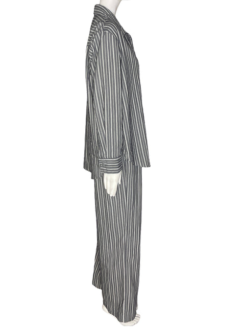 Conjunto Crescent Rayas Pantalón/camisa Gris - Talla M