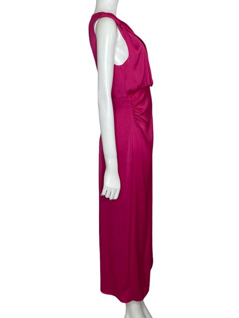 Vestido Zara Midi Abertua Satinado Rosado - Talla M