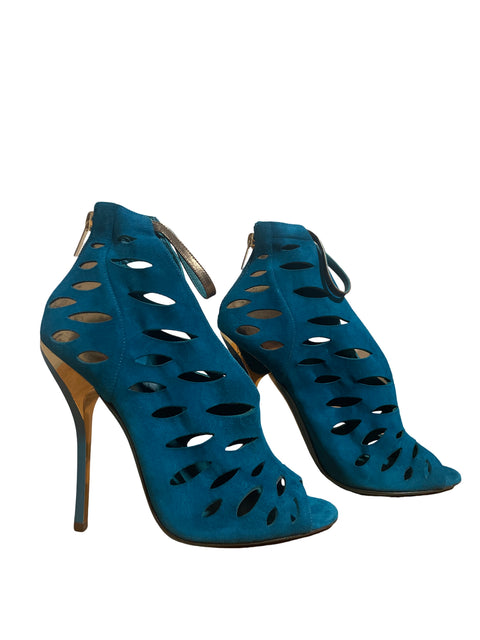 Sandalia Jimmy Choo Tamber Gamuzado Tacón alto Azul - Talla 38