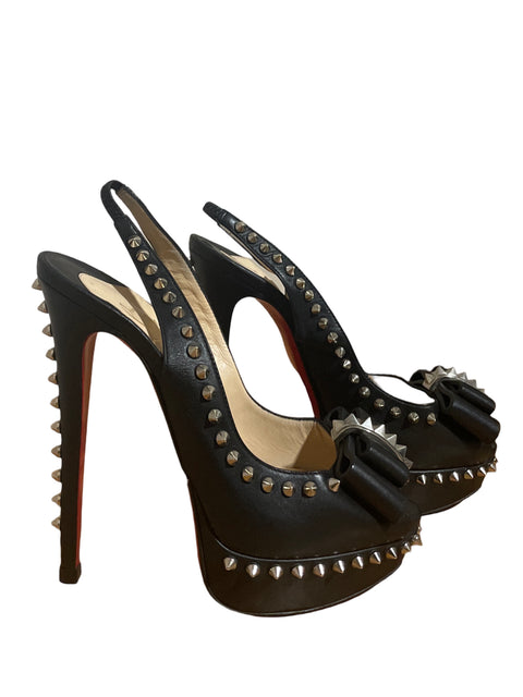 Sandalia Christian Louboutin Lady Clou Plataforma Tacón alto Negro - Talla 38