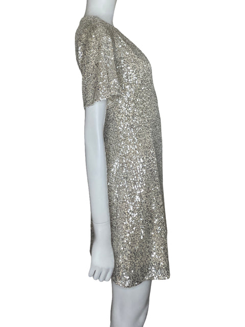 Vestido She+sky Lentejuelas Mini Plateado - Talla S