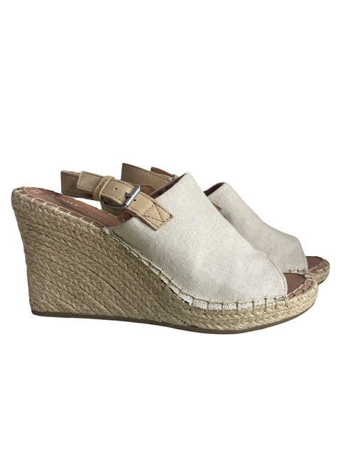 Zapato Toms Plataforma Lona Beige - Talla 10