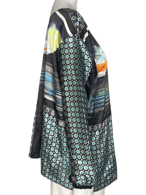 Blusa Tesoro Tps Estampado Cuello v Azul - Talla L