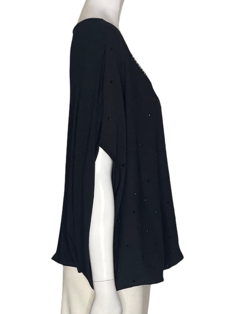 Blusa Vertigo Pedreria Cuello redondo Negro - Talla L
