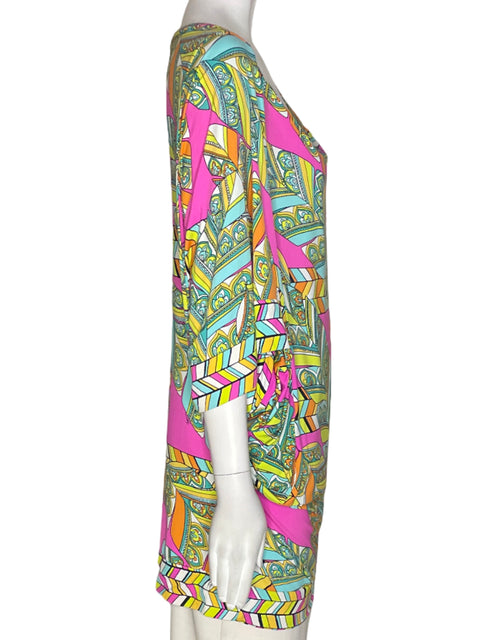 Blusa Trina Turk Estampado Fluido Rosado - Talla L