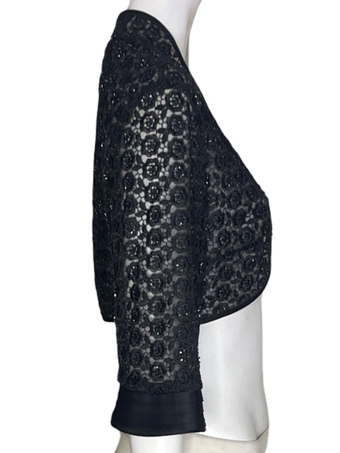 Chaleco Js Collections Brillo Abierto Negro - Talla 10