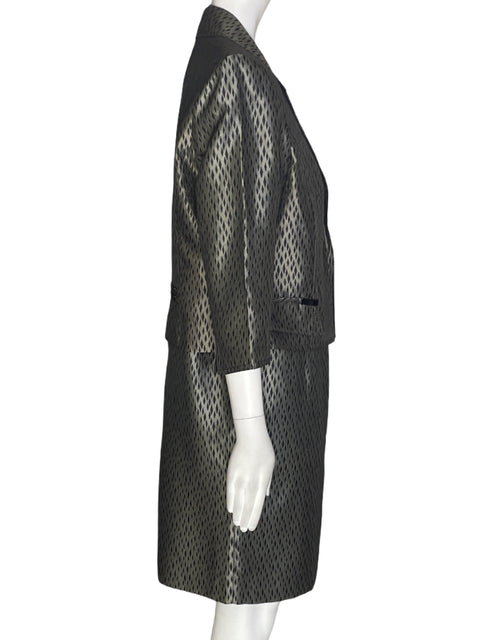 Conjunto Alberto Makali Estampado Blazer/vestido Gris - Talla 12