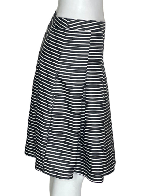 Falda Ark & Co Rayas Plisado Negro - Talla M