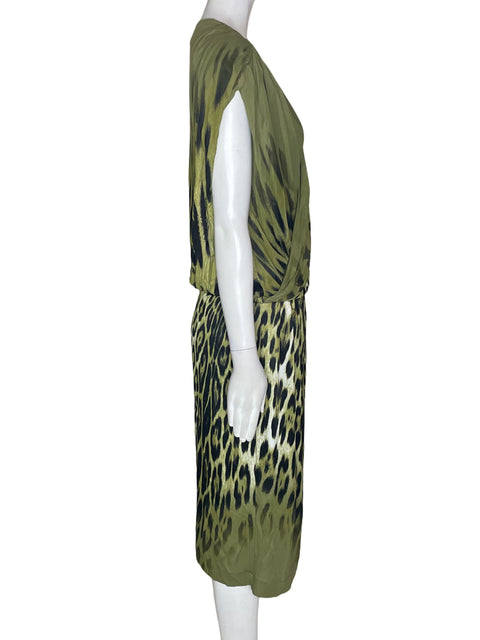 Vestido Class Roberto Cavalli Animal print Midi Verde - Talla M