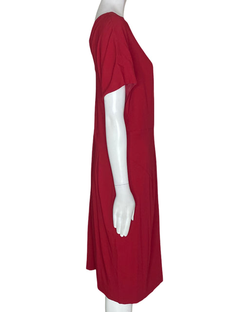 Vestido Escada Liso Sin mangas Rojo - Talla 44