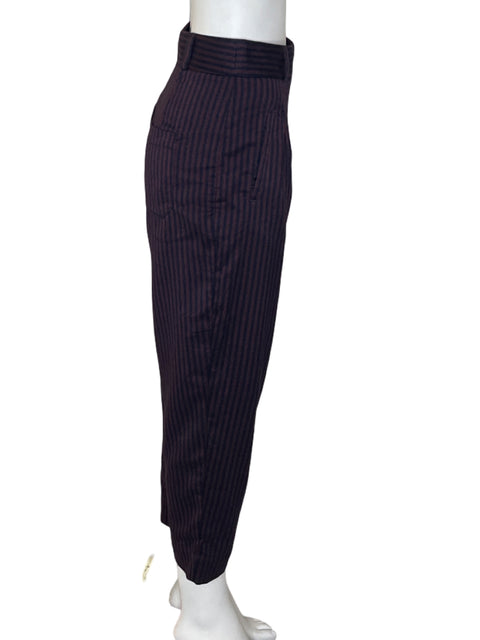 Pantalón Anthropologie Rayas Recto Marrón - Talla 6