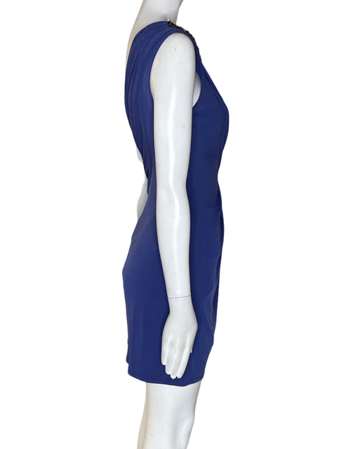 Vestido Maxandcleo Oneshoulders Pedreria Azul - Talla 2