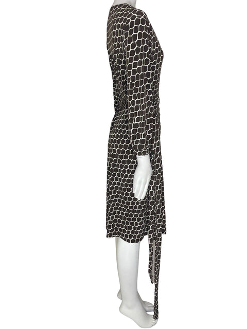 Vestido Anne Klein Cruzado Fajon Cuello v Marrón - Talla S