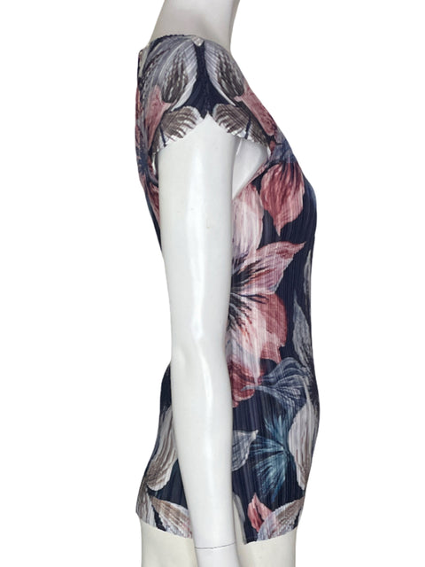 Blusa Milano Manga corta Estampado Plisado Azul - Talla S